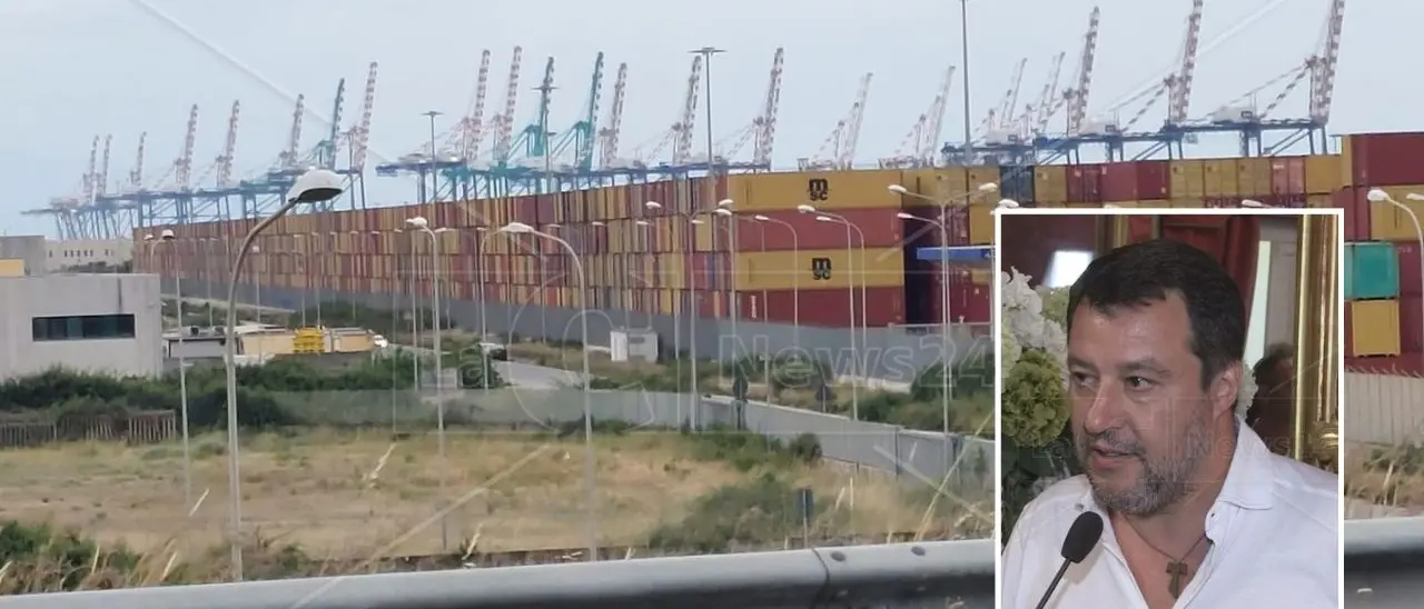 Salvini al Porto di Gioia: «Tasse avvantaggiano i Paesi extraeuropei, c’è qualcuno a Bruxelles che fa i loro interessi»