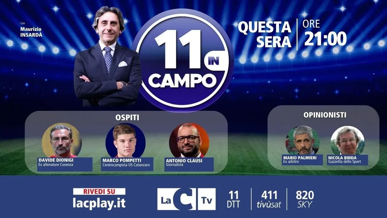 Davide Dionigi e Marco Pompetti tra gli ospiti della nuova puntata di 11 in campo: appuntamento su LaC Tv alle 21