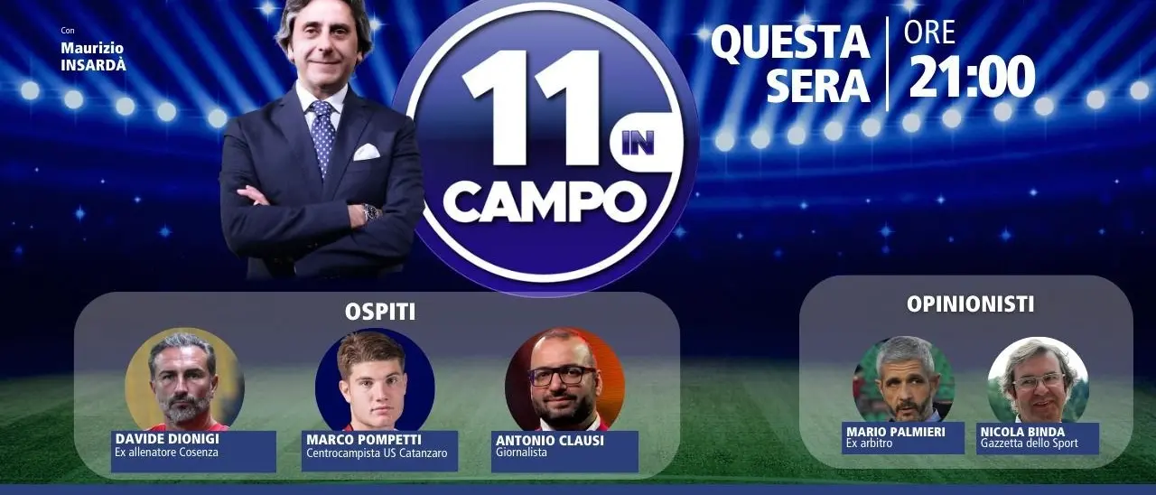 Davide Dionigi e Marco Pompetti tra gli ospiti della nuova puntata di 11 in campo: appuntamento su LaC Tv alle 21
