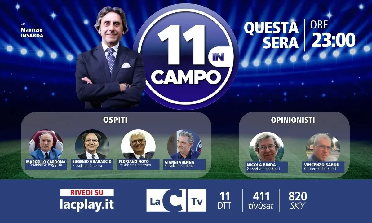 I presidenti delle squadre professionistiche calabresi ospiti della prima puntata di “11 in campo”