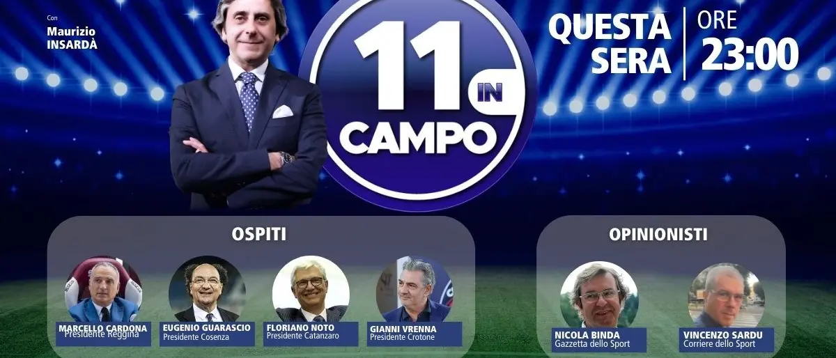 I presidenti delle squadre professionistiche calabresi ospiti della prima puntata di “11 in campo”
