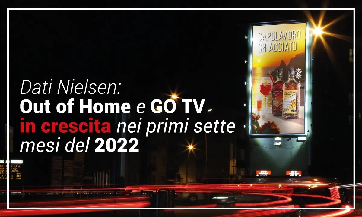 Dati Nielsen: Out of Home e GO TV in crescita nei primi sette mesi del 2022