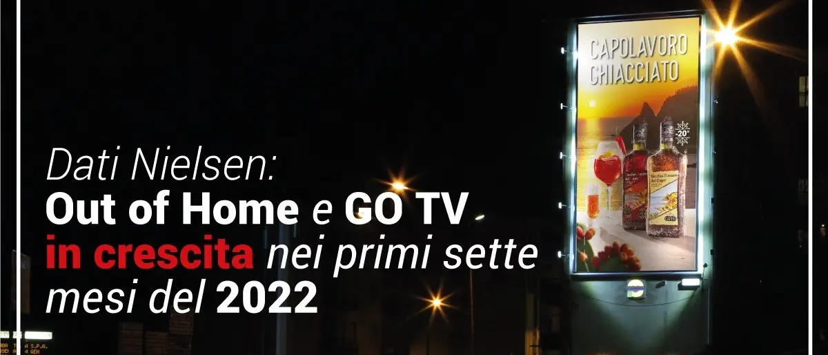Dati Nielsen: Out of Home e GO TV in crescita nei primi sette mesi del 2022