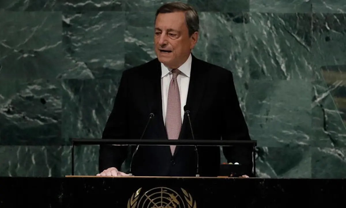 Draghi all’Onu: «Aiutare l’Ucraina unica scelta coerente con i nostri ideali, avanti con le sanzioni alla Russia»