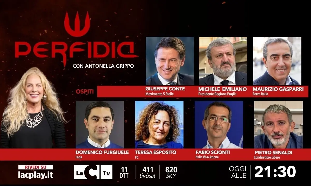 A Perfidia il leader 5stelle Giuseppe Conte: appuntamento questa sera alle 21:30 su LaC