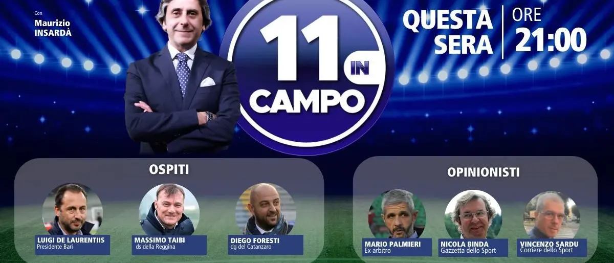 De Laurentiis, Taibi e Foresti, gli ospiti della terza puntata di “11 in campo” su LaC Tv