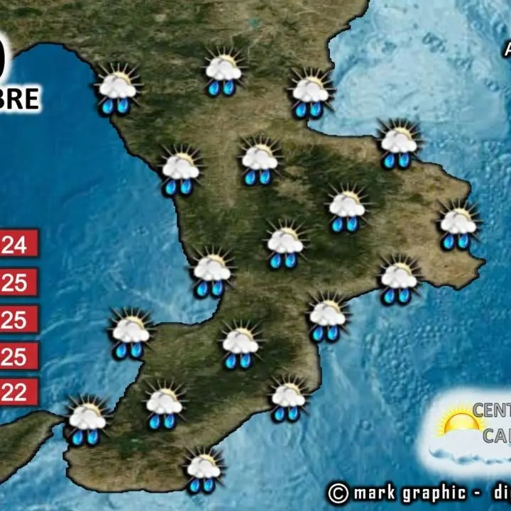 Temporali in arrivo in Calabria, allerta gialla su tutta la regione per la giornata di lunedì 10 ottobre