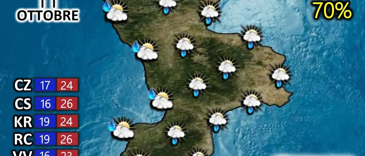 È iniziato l’autunno in Calabria, piogge e schiarite nella giornata di domani