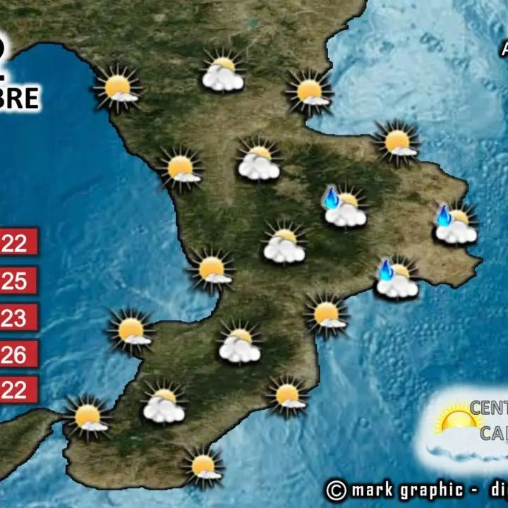 In Calabria nuvole ma senza pioggia: le previsioni per la giornata di mercoledì 12 ottobre