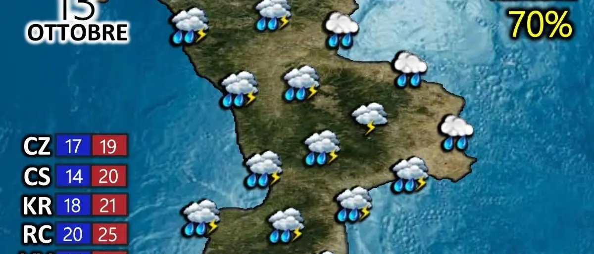 Meteo, in Calabria arriva il maltempo: allerta arancione sul Tirreno cosentino