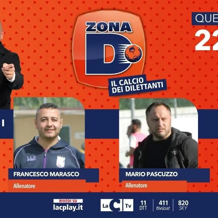 Zona D, il calcio dilettantistico calabrese oggi su LaC Tv: ospiti gli allenatori Pascuzzo e Marasco
