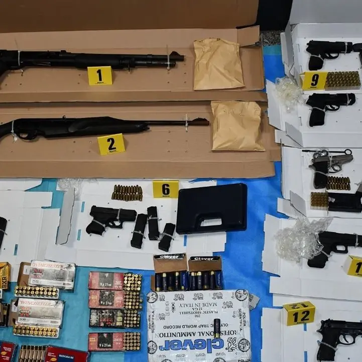Pistole, carabine e fucili: scoperto arsenale in un garage di Bagnara, due denunce