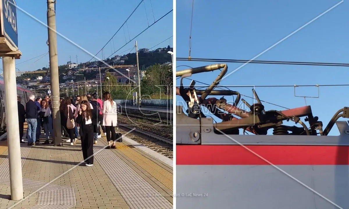 Guasto elettrico al Frecciargento Sibari-Bolzano, paura tra i passeggeri e treno fermo alla stazione di Scalea