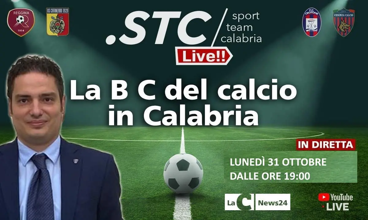 Torna l’appuntamento con La B C del calcio calabrese: alle 19 in diretta su LaC News24