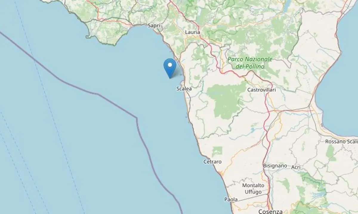 Terremoto in Calabria, scossa di magnitudo 5.1 davanti alla costa tirrenica cosentina