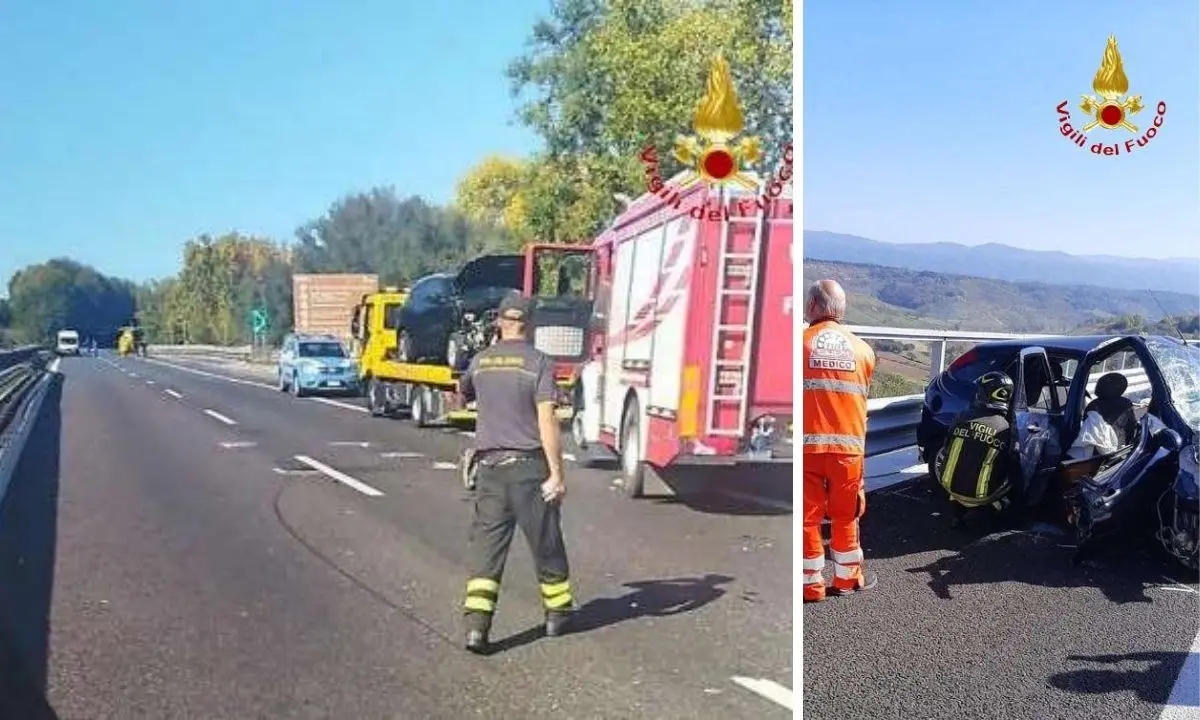 Incidente sull’A2 nel Vibonese, 2 auto coinvolte: delle quattro persone ferite una è stata trasferita in elisoccorso