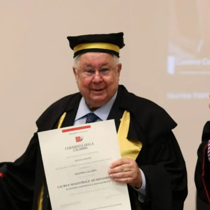 All'imprenditore vibonese Pippo Callipo l'Unical conferisce la laurea honoris causa