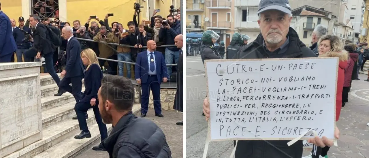 Le due facce di Cutro: l’applauso ai ministri e la protesta a pochi metri di distanza