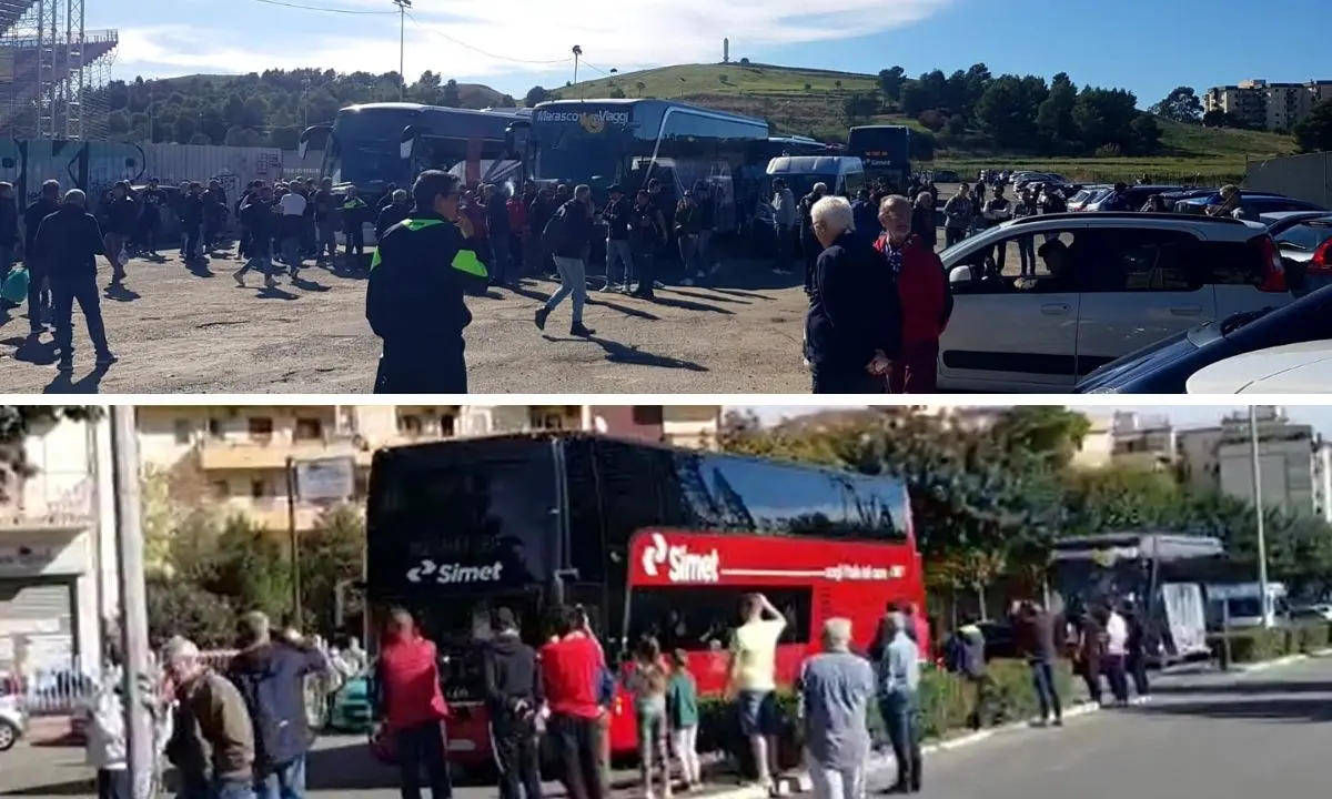 Crotone, la carica dei mille tifosi partiti per il Ceravolo: il derby con il Catanzaro è già iniziato