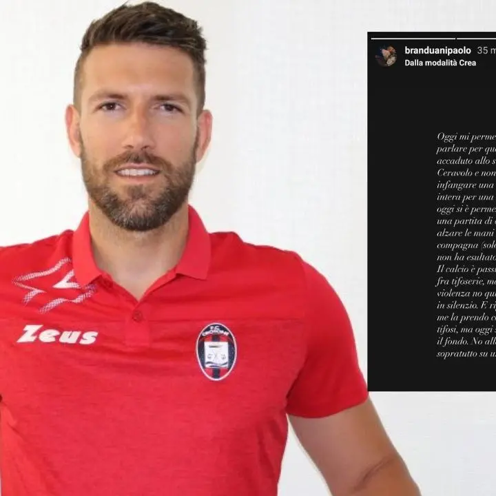 Catanzaro-Crotone, il portiere dei pitagorici Branduani: «Al Ceravolo aggredita la mia compagna»