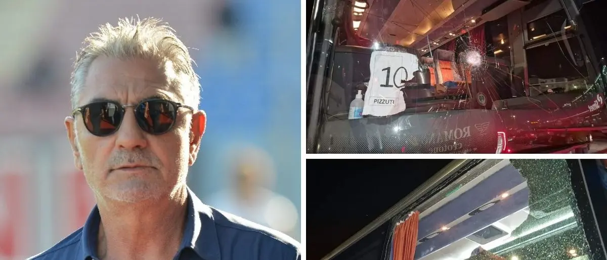 Sassaiola contro il bus dei tifosi del Crotone, Vrenna: «Vergogna. A bordo donne e bambini»