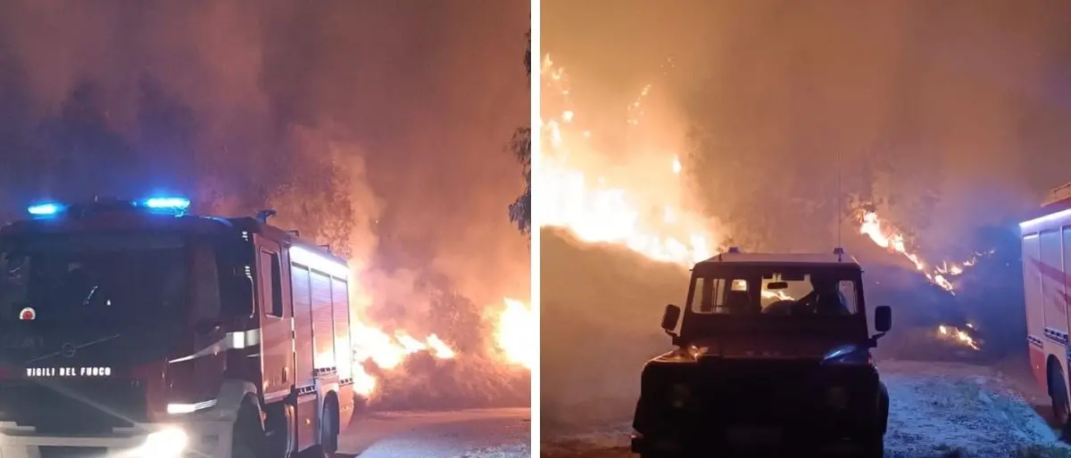 Vasto incendio a Riace, le fiamme minacciano le abitazioni: vigili del fuoco al lavoro
