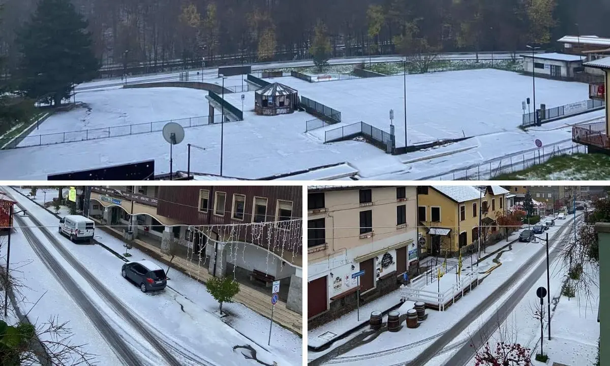 Prima neve in Calabria, i fiocchi imbiancano Camigliatello Silano: ecco le immagini