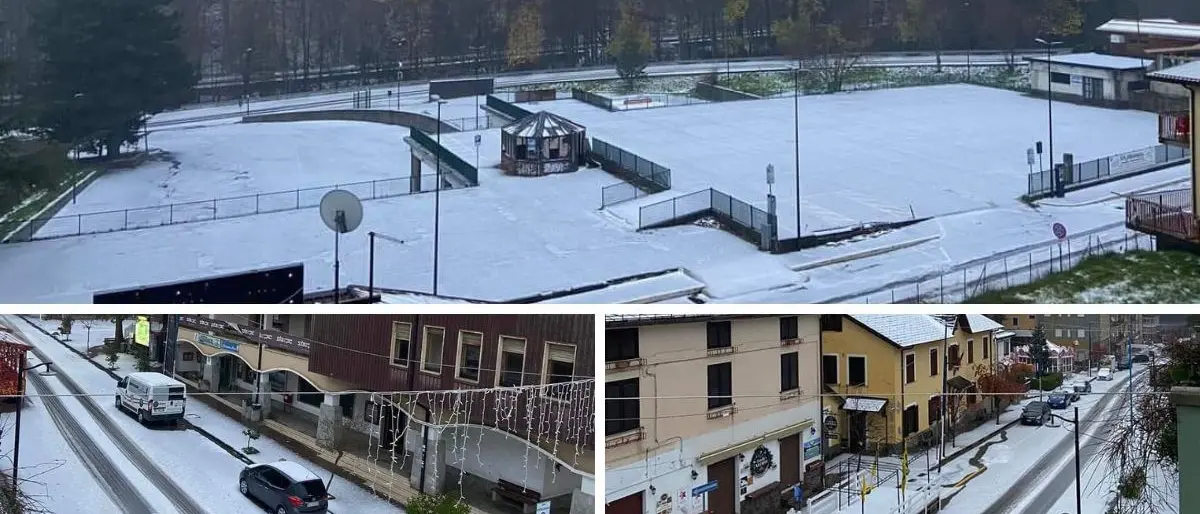 Prima neve in Calabria, i fiocchi imbiancano Camigliatello Silano: ecco le immagini