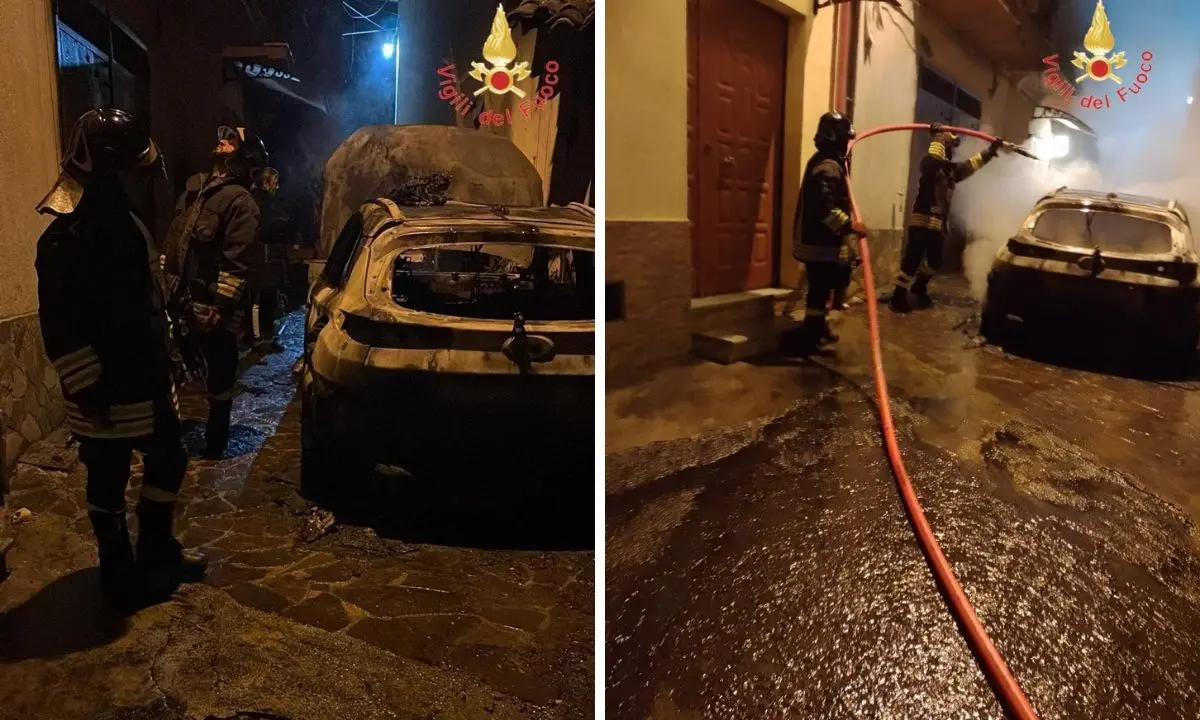 Incendio distrugge l’auto del vicesindaco di Vallefiorita, indagini in corso dei carabinieri