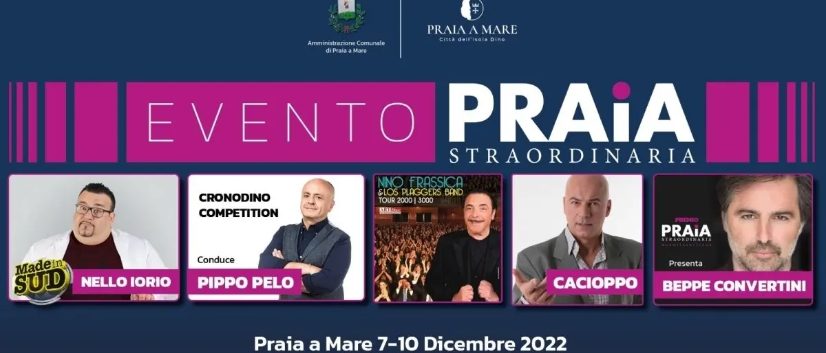 Eventi, nei prossimi giorni sarà Praia Straordinaria con un calendario ricco di eventi