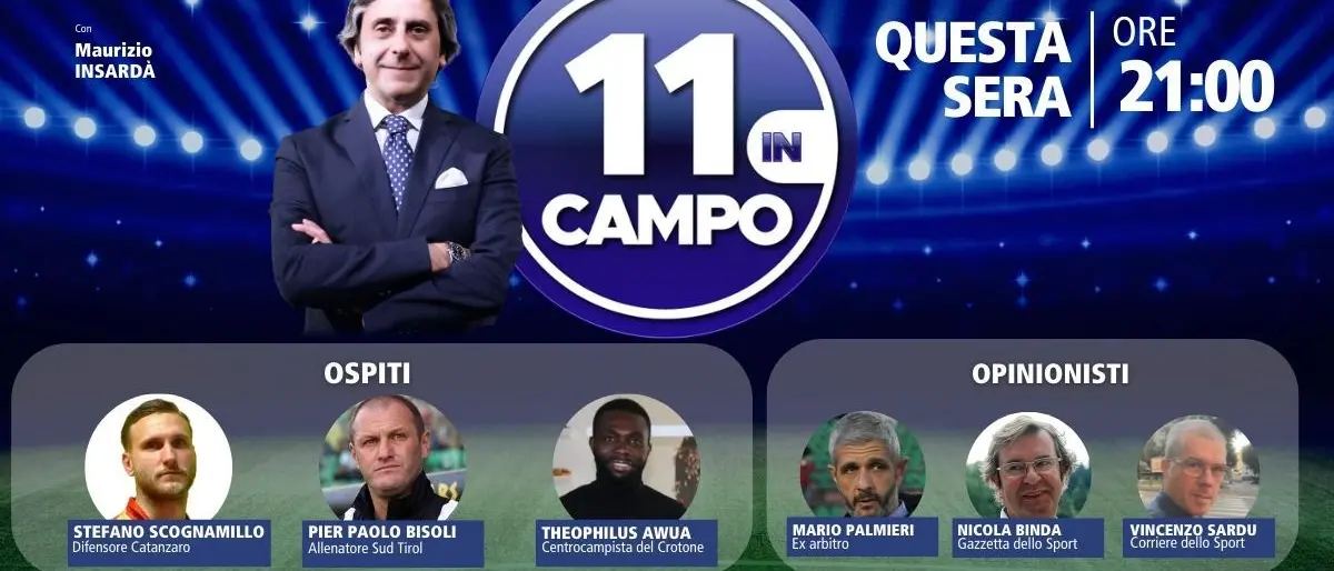 Su LaC Tv l’ex allenatore del Cosenza Pier Paolo Bisoli e i calciatori Scognamillo e Awua: questa sera a “11 in campo”
