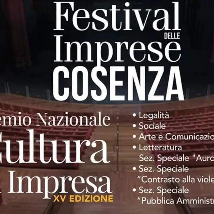 Premio nazionale cultura d’impresa, l’11 dicembre la quindicesima edizione a Rende