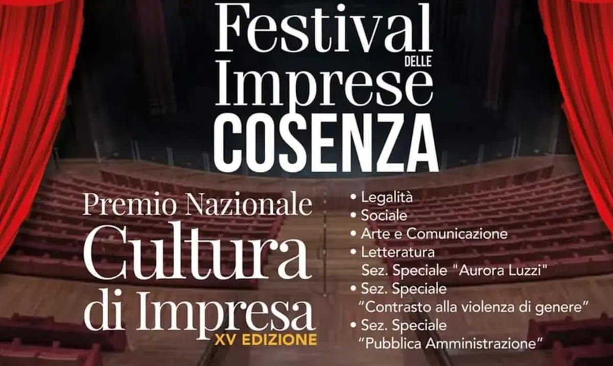 Premio nazionale cultura d’impresa, l’11 dicembre la quindicesima edizione a Rende