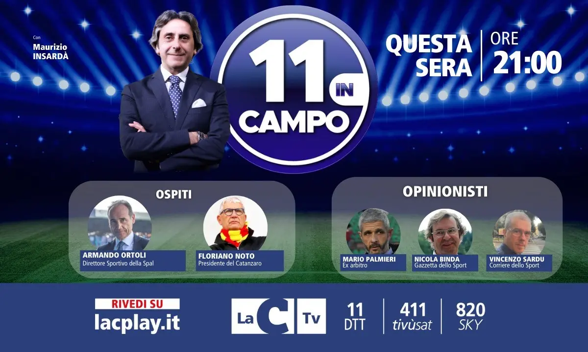 Il presidente del Catanzaro Floriano Noto e il ds della Spal Armando Ortoli ospiti di “11 in campo”