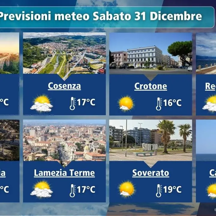 Temperature miti e sole su tutta la Calabria: le previsioni per il 31 dicembre e 1 gennaio