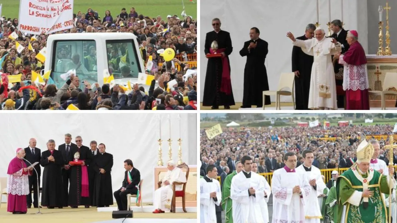 Quando Papa Ratzinger venne in Calabria ed esortò a non arrendersi: «Non cedete al pessimismo»