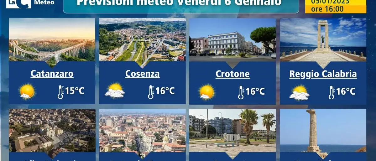 Epifania, in Calabria ultimi scampoli di bel tempo e temperature miti: da lunedì prossimo pioggia e neve