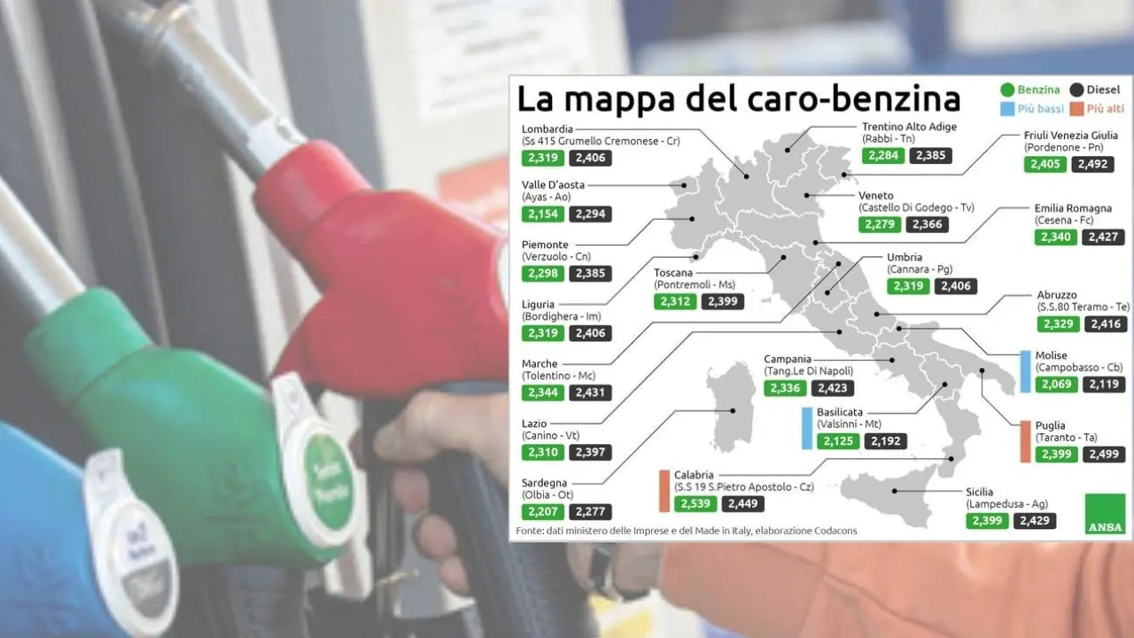 In Calabria il record italiano del caro-benzina: sfondato il muro dei 2,5 euro nel Catanzarese