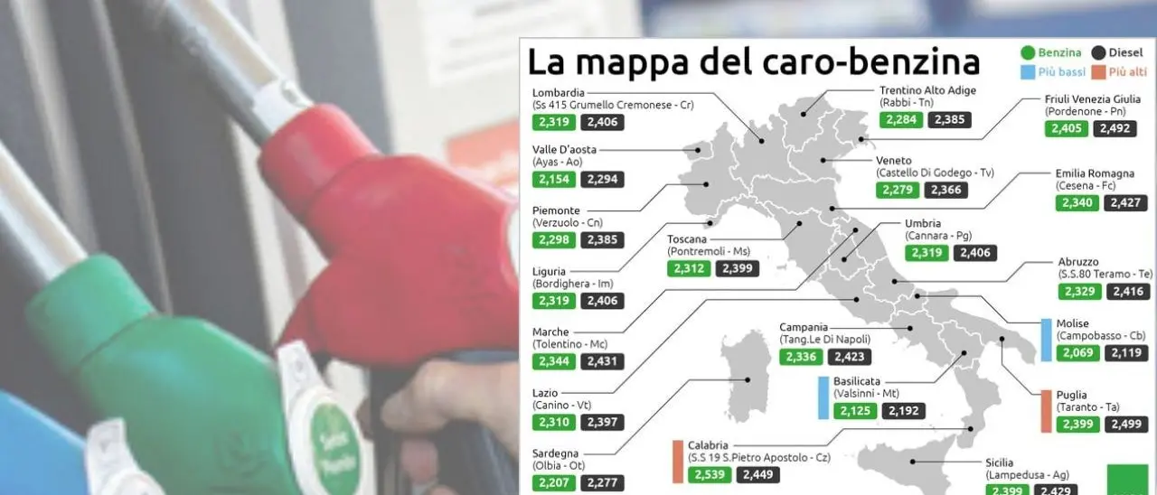 In Calabria il record italiano del caro-benzina: sfondato il muro dei 2,5 euro nel Catanzarese