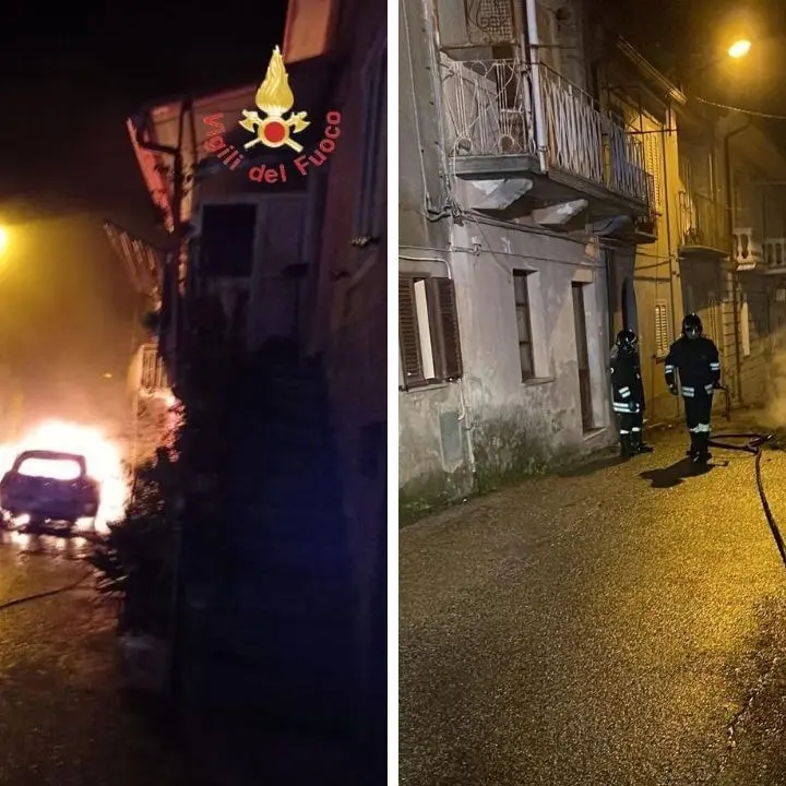 Incendio a Cortale, in fiamme un‘auto nel centro storico: nessuna ipotesi esclusa sull’origine del rogo