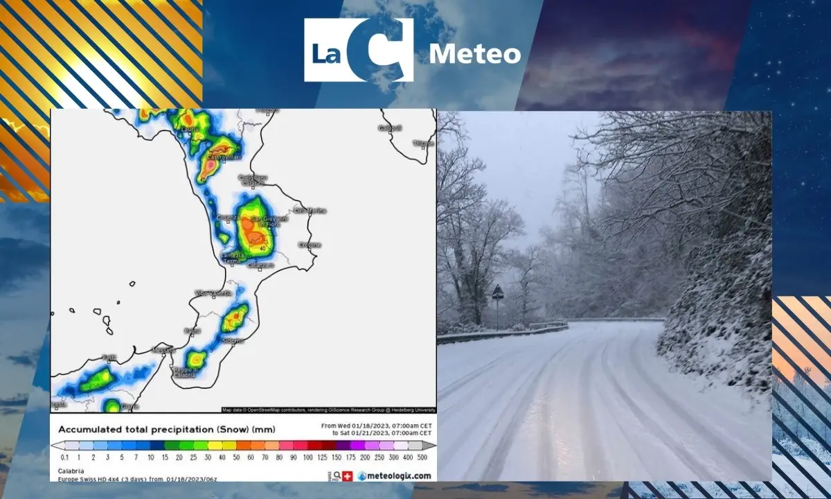 Meteo, in Calabria l’inverno torna alla riscossa: in arrivo la neve e temperature in netto calo