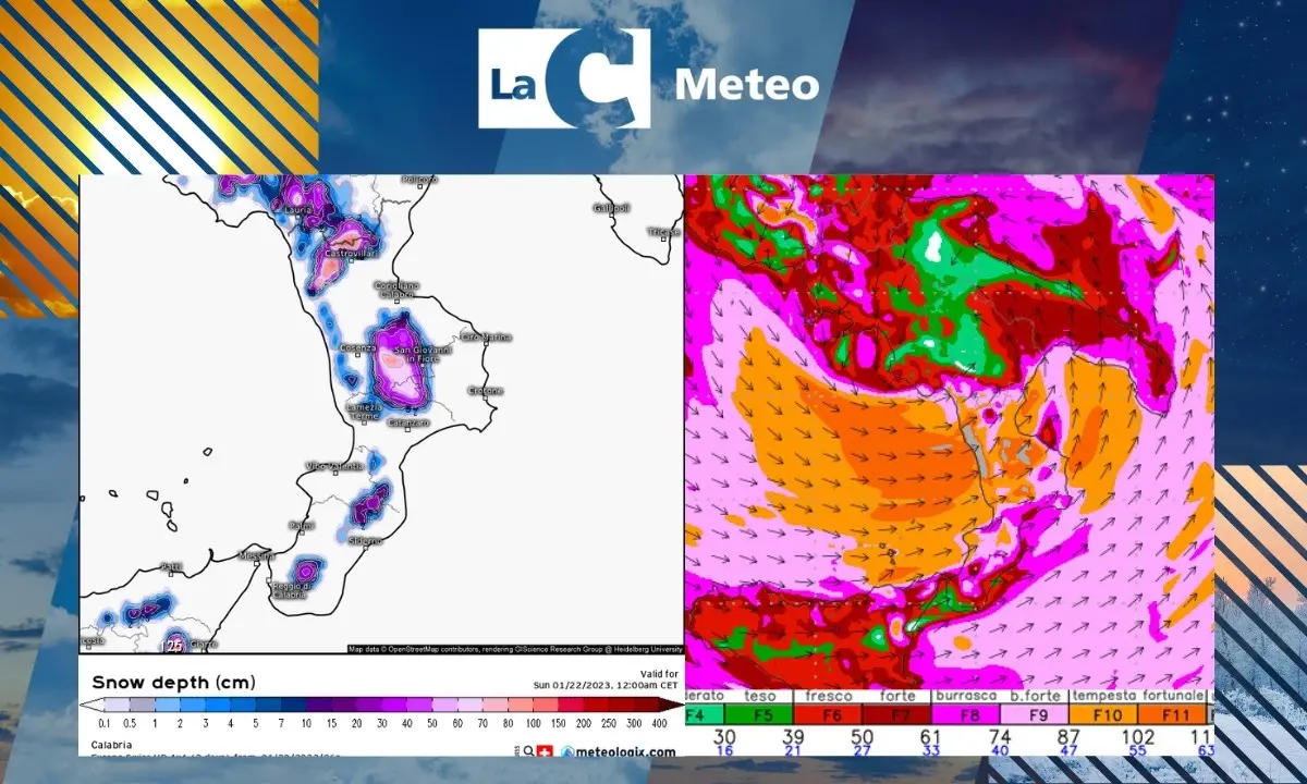 In Calabria l’inverno è pronto a fare sul serio: bufere di vento e neve dal Pollino all’Aspromonte