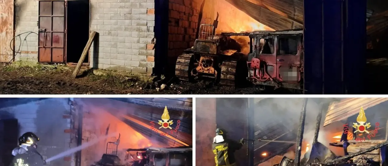 Incendio nel Reggino, in fiamme un capannone di un’azienda agricola: a fuoco mezzi e bestiame