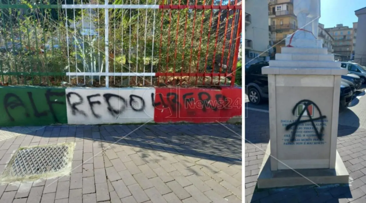 Caso Cospito, la protesta sbarca a Crotone: scritte anarchiche su un monumento dedicato agli internati nei lager