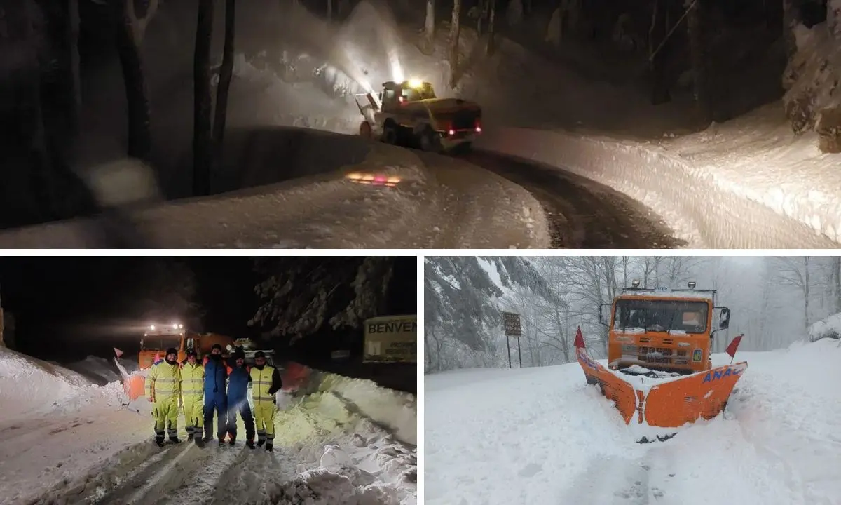 Nel Vibonese operai Enel intrappolati nella neve recuperati da una squadra Anas