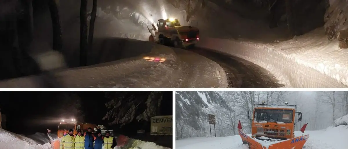 Nel Vibonese operai Enel intrappolati nella neve recuperati da una squadra Anas