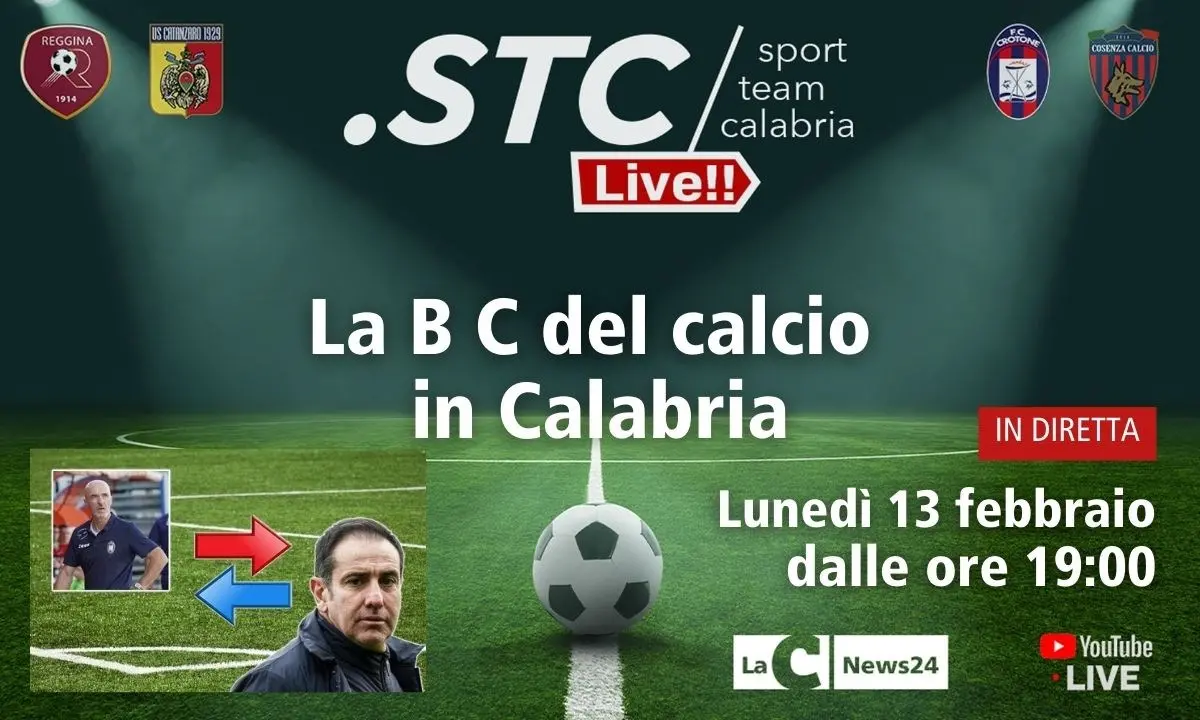 Torna oggi l’appuntamento con La B C del calcio in Calabria: alle 19 su LaC News24