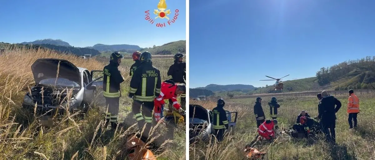 Incidente nel Crotonese, auto perde il controllo e finisce fuori strada lungo la sp 30