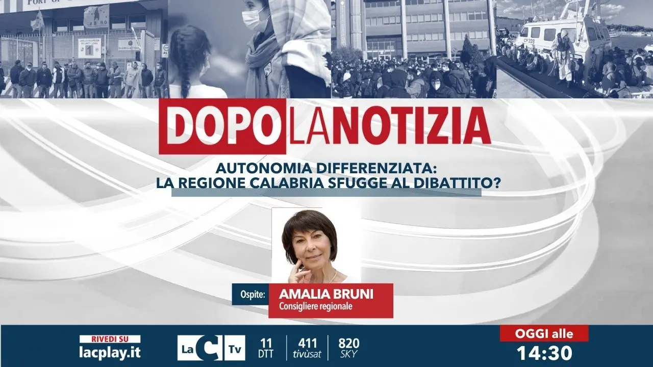 Autonomia differenziata, la Regione Calabria sfugge al dibattito? Ne parleremo con Amalia Bruni a Dopo la notizia