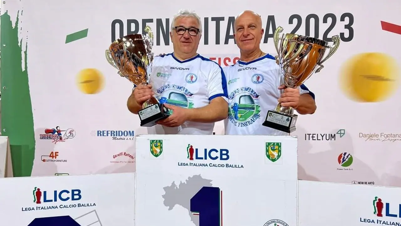 Campionato nazionale di calcio balilla, due calabresi conquistano il primo posto nella categoria “Veterani”